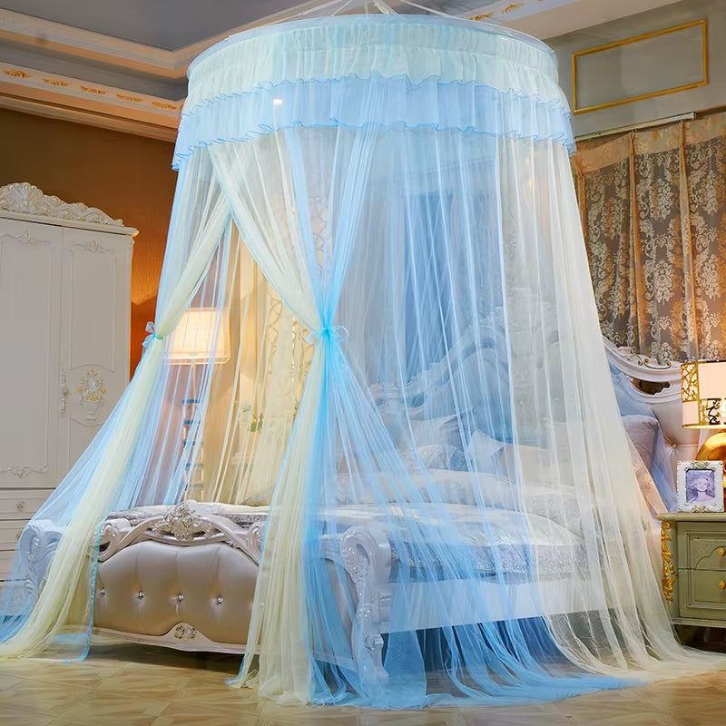 Bed Canopy Double Colors Hung Mosquito Net Princess Bed Tent Curtain Foldable Canopy on the Bed Elegant Fairy Lace Dossels D30