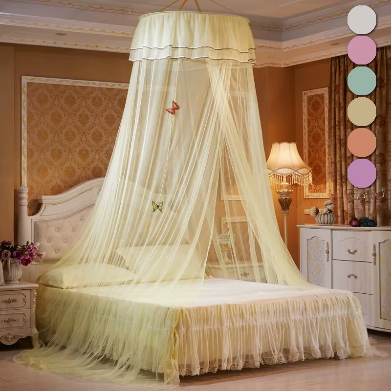 Bed Canopy Double Colors Hung Mosquito Net Princess Bed Tent Curtain Foldable Canopy on the Bed Elegant Fairy Lace Dossels D30